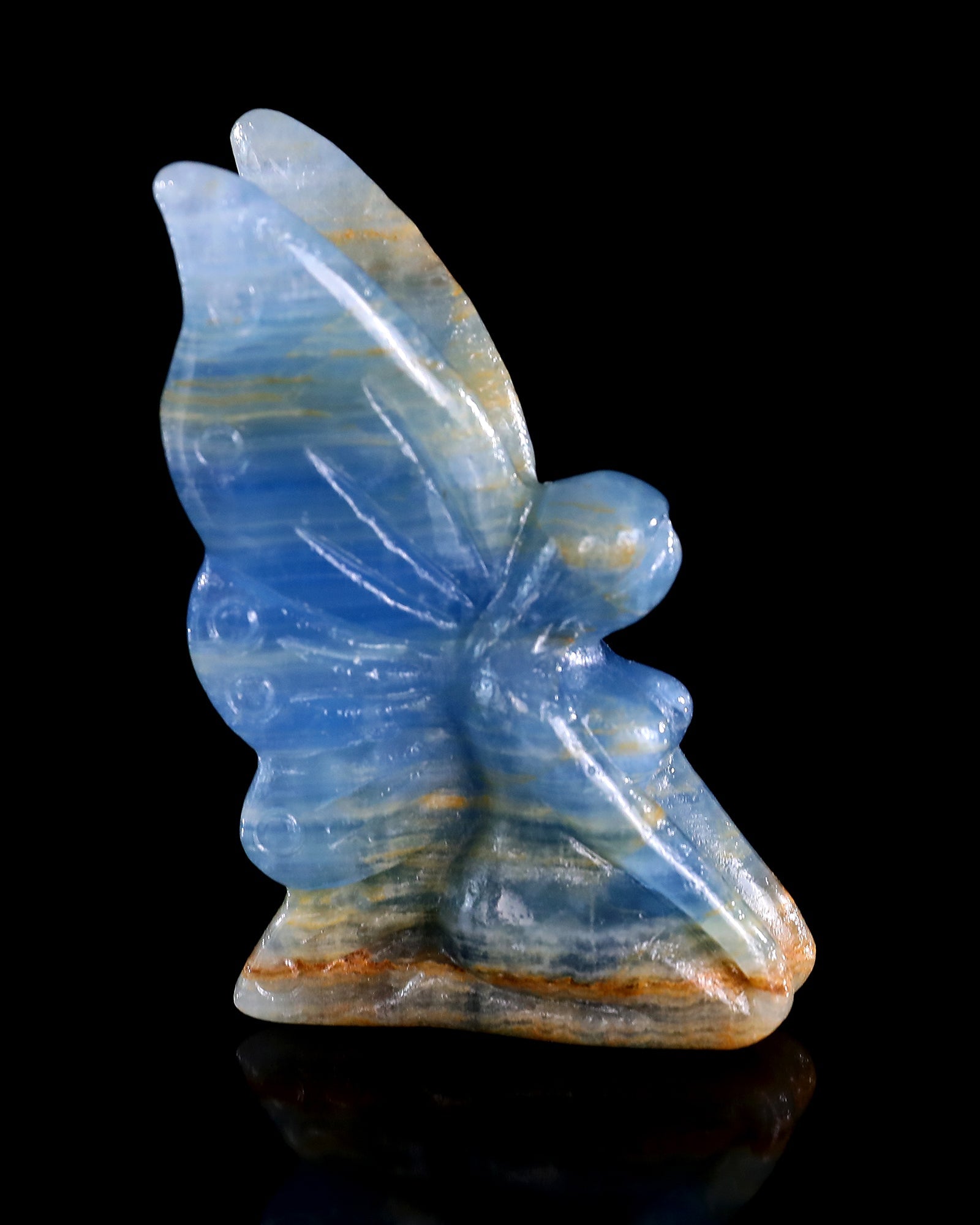 Nicedony 3" Blue Onyx Hand Carved Crystal Flower Faerie Sculpture - View 84