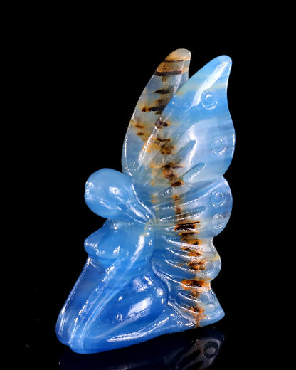Nicedony 3" Blue Onyx Hand Carved Crystal Flower Faerie Sculpture - View 54