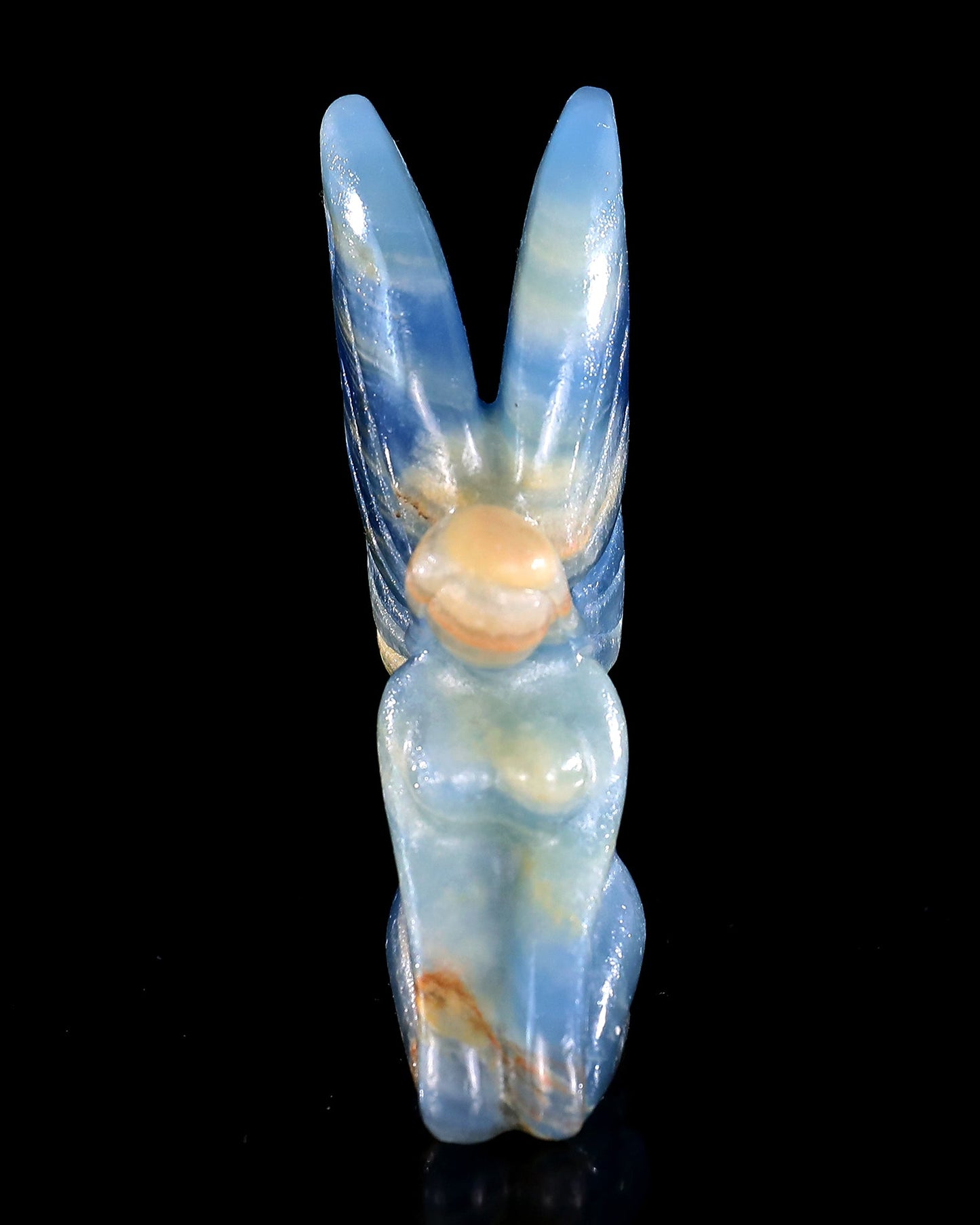 Nicedony 3" Blue Onyx Hand Carved Crystal Flower Faerie Sculpture - View 38