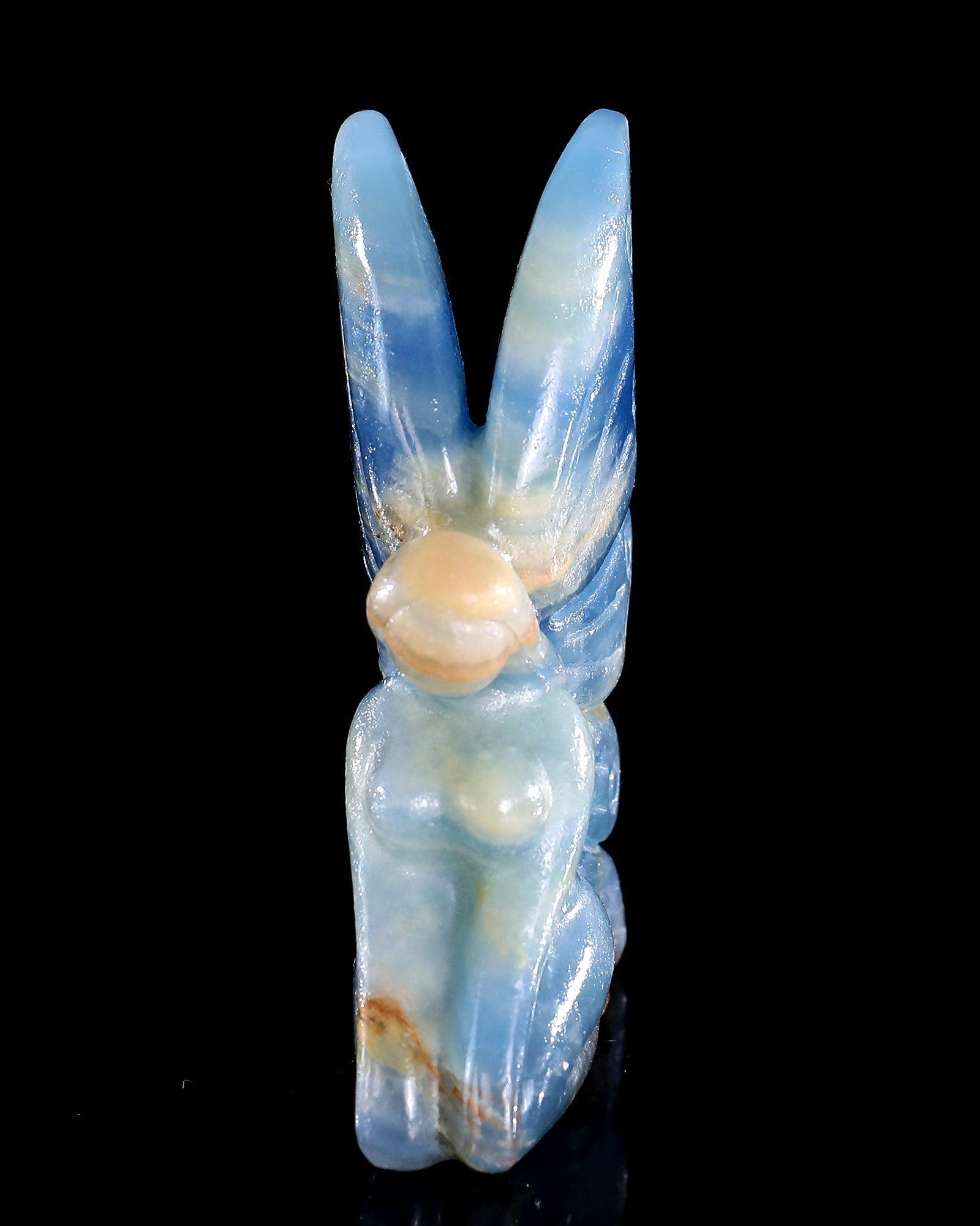 Nicedony 3" Blue Onyx Hand Carved Crystal Flower Faerie Sculpture - View 45