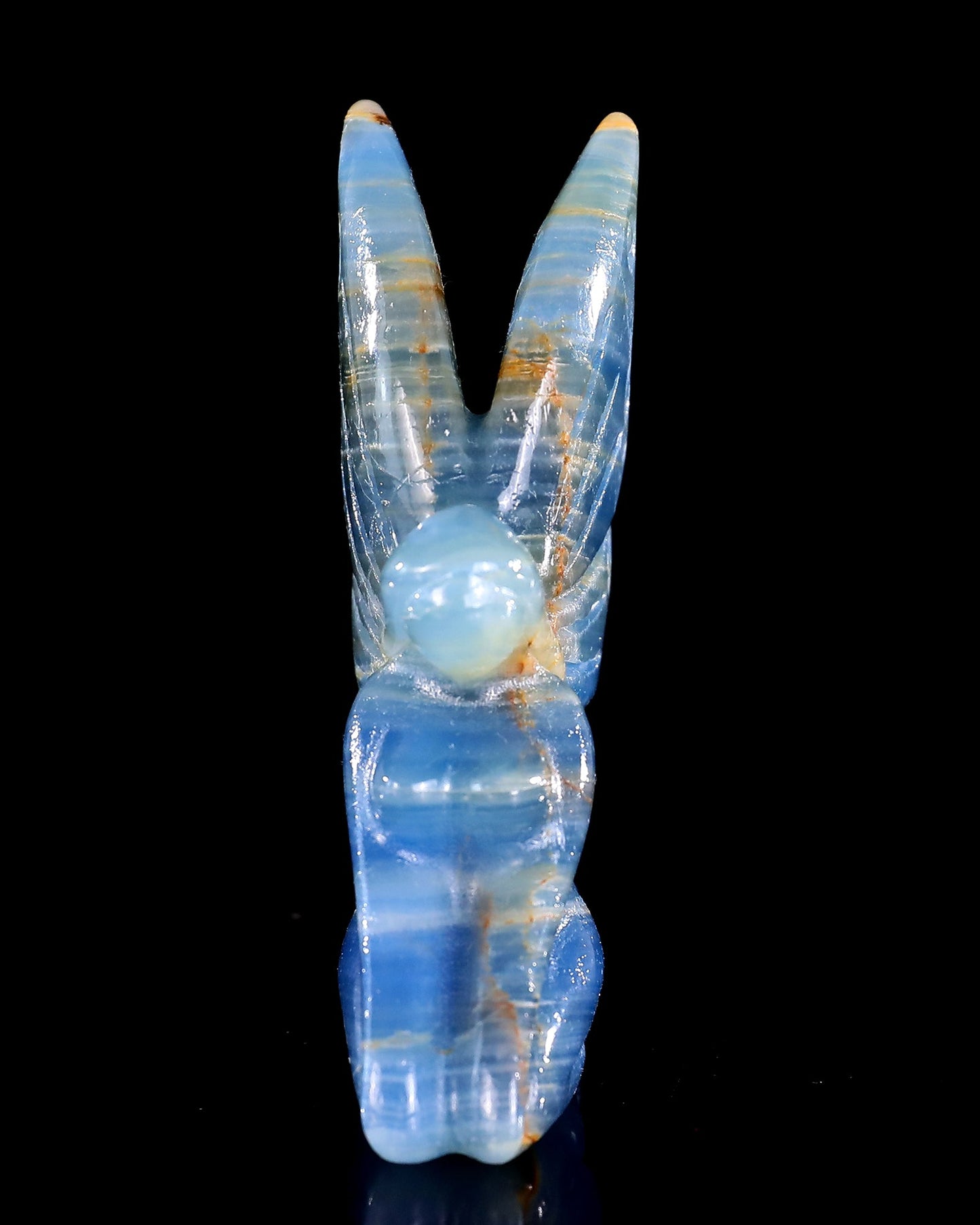 Nicedony 3" Blue Onyx Hand Carved Crystal Flower Faerie Sculpture - View 32