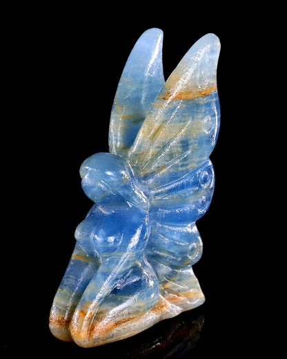Nicedony 3" Blue Onyx Hand Carved Crystal Flower Faerie Sculpture - View 90