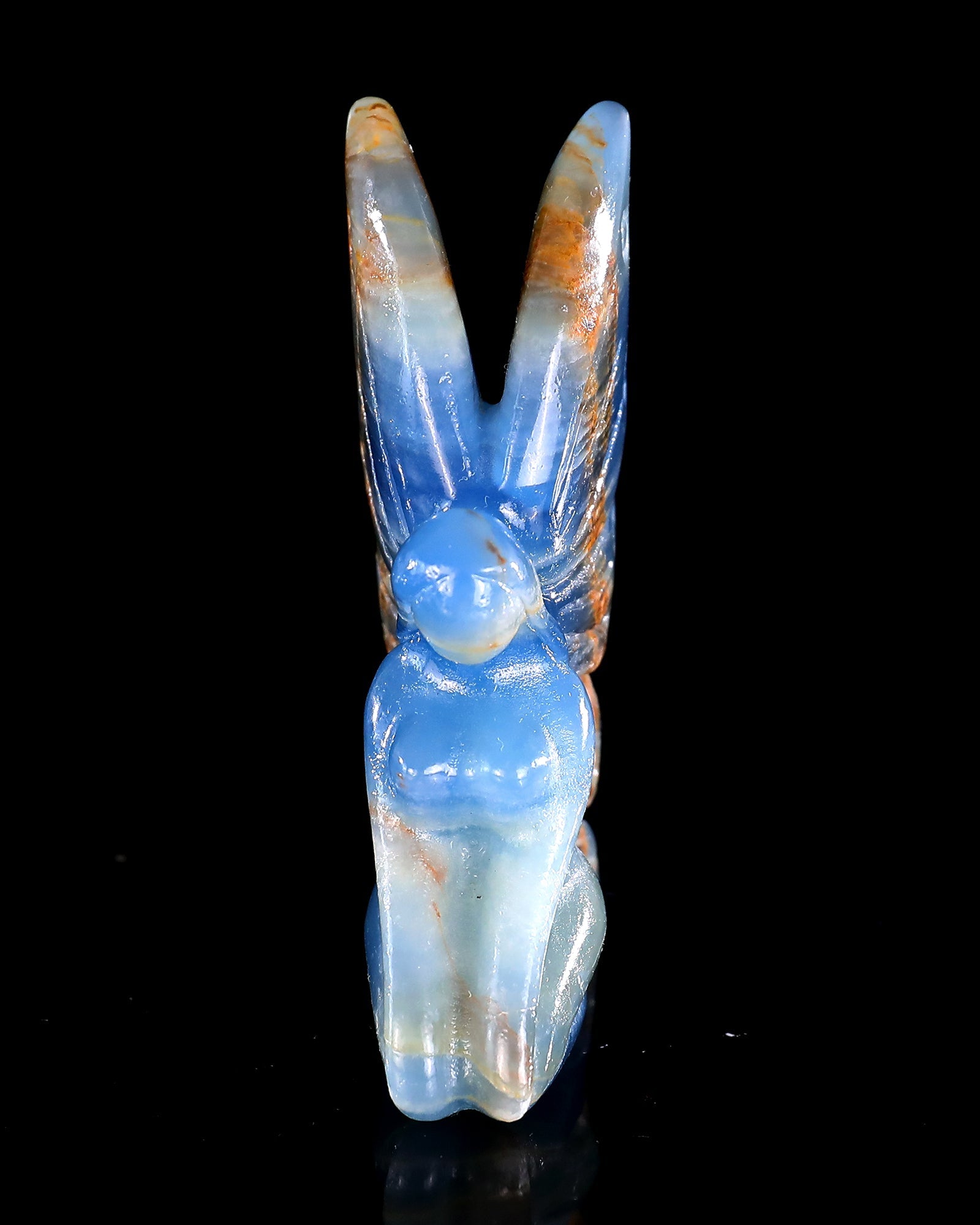 Nicedony 3" Blue Onyx Hand Carved Crystal Flower Faerie Sculpture - View 13