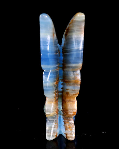 Nicedony 3" Blue Onyx Hand Carved Crystal Flower Faerie Sculpture - View 17