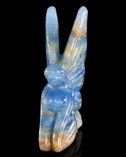 Nicedony 3" Blue Onyx Hand Carved Crystal Flower Faerie Sculpture - View 91
