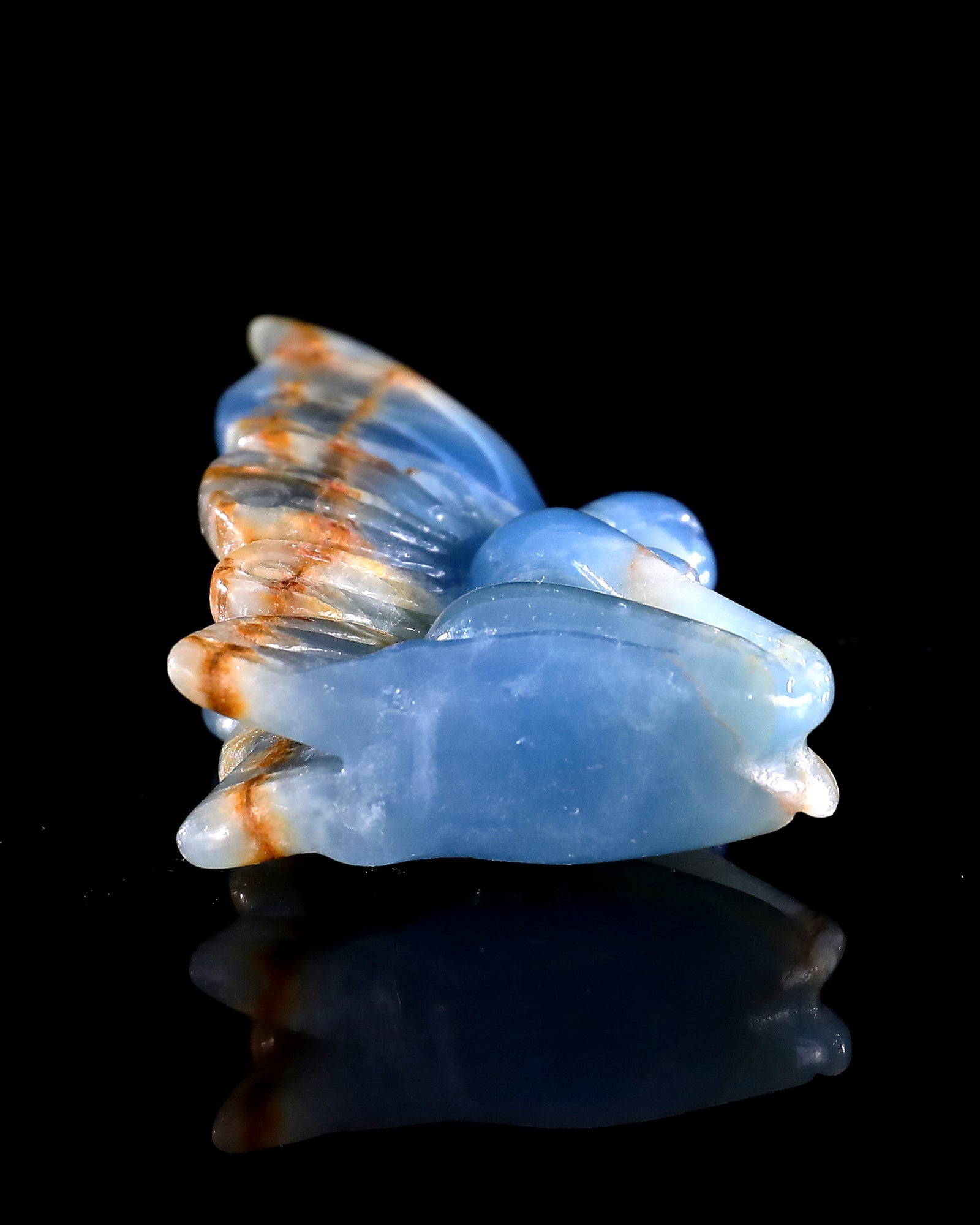Nicedony 3" Blue Onyx Hand Carved Crystal Flower Faerie Sculpture - View 18
