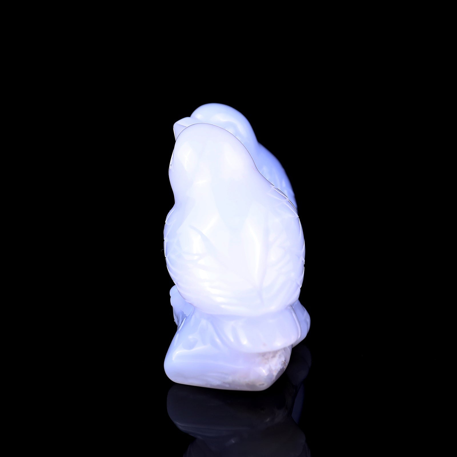 Nicedony 4.0" Blue Chalcedony Hand Carved Crystal Birds Sculpture - View 4