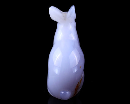 Nicedony 4.0" Blue Chalcedony Hand Carved Crystal Rabbit Sculpture - View 5