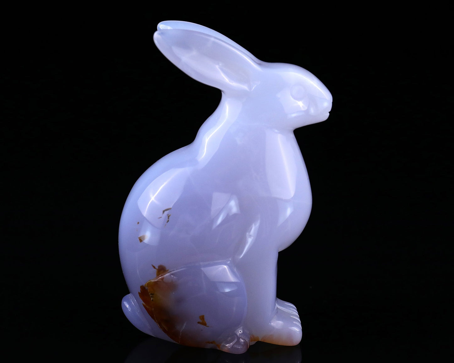 Nicedony 4.0" Blue Chalcedony Hand Carved Crystal Rabbit Sculpture - View 4