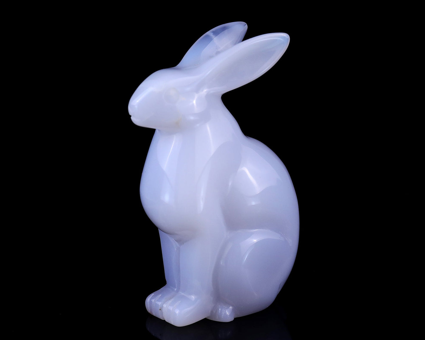 Nicedony 4.0" Blue Chalcedony Hand Carved Crystal Rabbit Sculpture - View 7