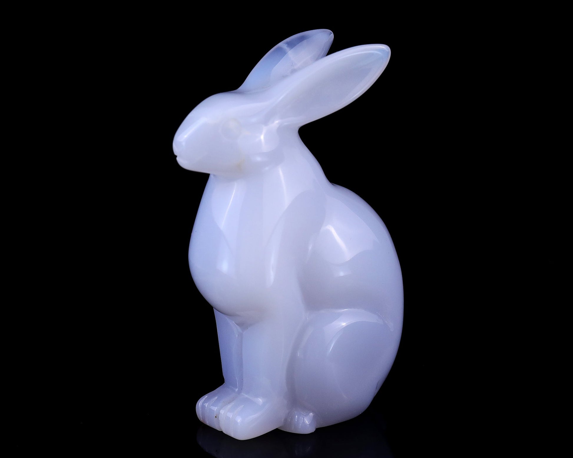 Nicedony 4.0" Blue Chalcedony Hand Carved Crystal Rabbit Sculpture - View 7
