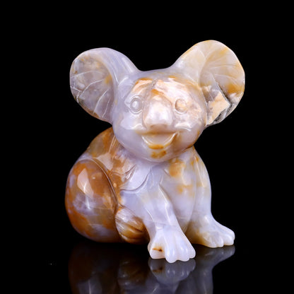 Nicedony 4.0" Chalcedony Hand Carved Crystal Koala Sculpture - View 2