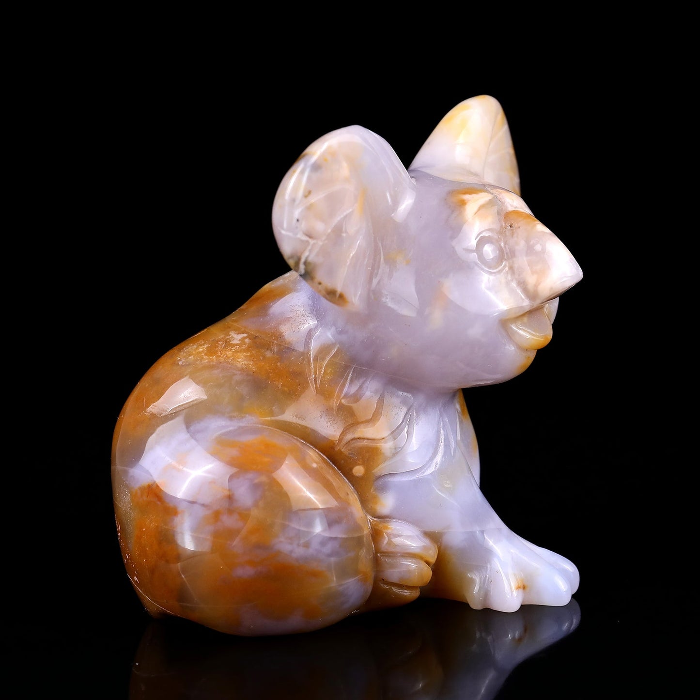 Nicedony 4.0" Chalcedony Hand Carved Crystal Koala Sculpture - View 3