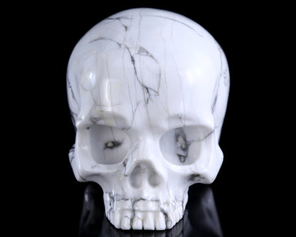 Nicedony 4.0" Howlite Hand Carved Crystal Skull Sculpture - View 11