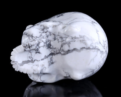 Nicedony 4.0" Howlite Hand Carved Crystal Skull Sculpture - View 9