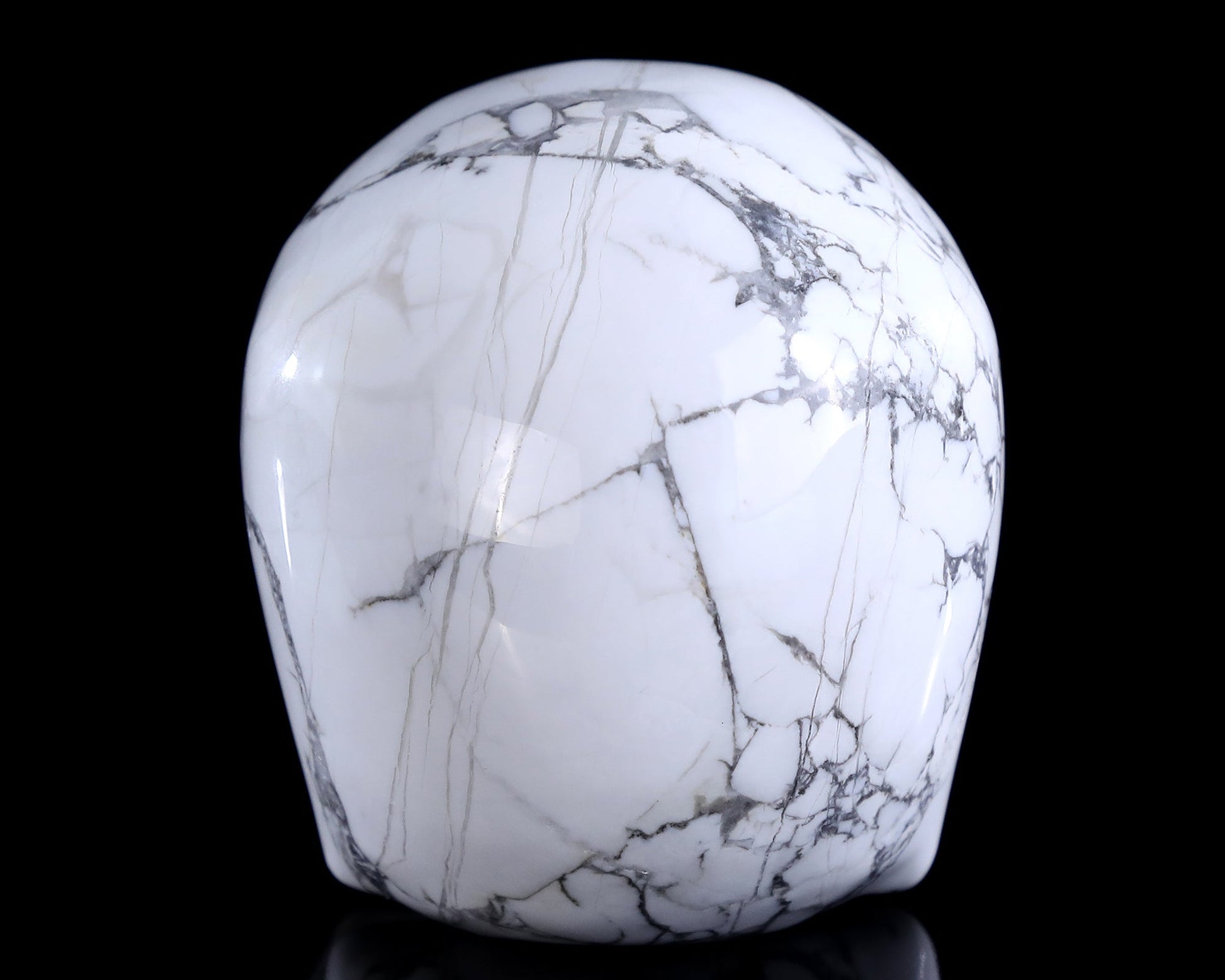 Nicedony 4.0" Howlite Hand Carved Crystal Skull Sculpture - View 14