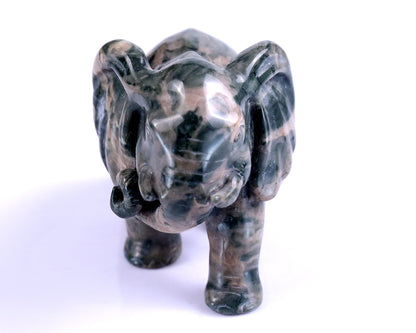Nicedony 4.0" Jiulong Jade Hand Carved Crystal Elephant Sculpture - View 2