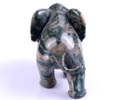 Nicedony 4.0" Jiulong Jade Hand Carved Crystal Elephant Sculpture - View 5