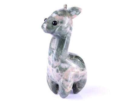 Nicedony 4.0" New Jade Hand Carved Crystal Alpaca Sculpture - #4100168