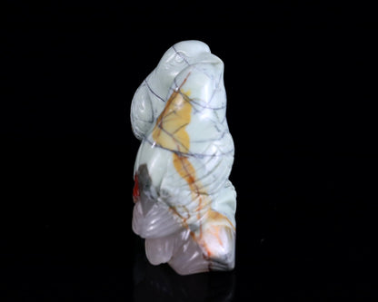 Nicedony 4.1" African Blood Stone Hand Carved Crystal Birds Sculpture - View 3