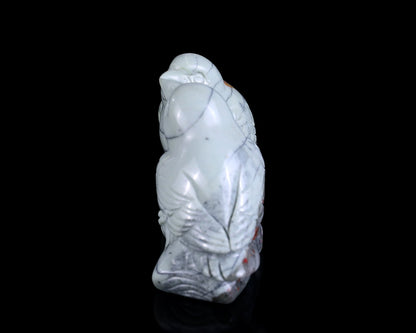 Nicedony 4.1" African Blood Stone Hand Carved Crystal Birds Sculpture - View 7