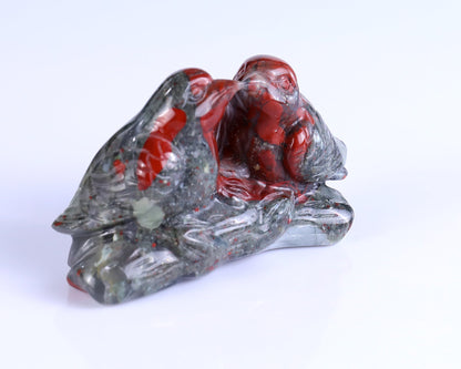 Nicedony 4.1" African Blood Stone Hand Carved Crystal Birds Sculpture - View 11