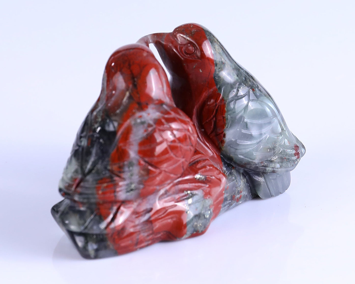 Nicedony 4.1" African Blood Stone Hand Carved Crystal Birds Sculpture - View 15