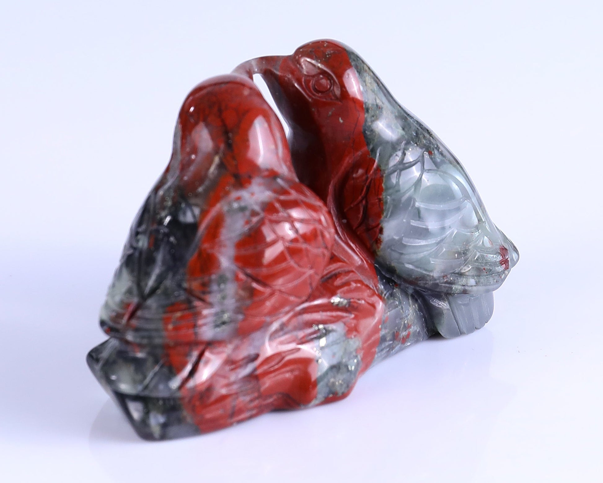 Nicedony 4.1" African Blood Stone Hand Carved Crystal Birds Sculpture - View 15