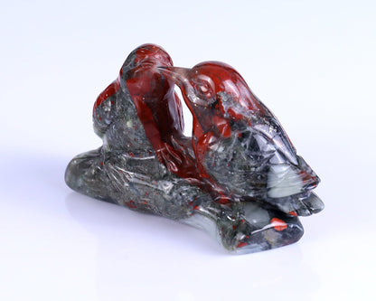 Nicedony 4.1" African Blood Stone Hand Carved Crystal Birds Sculpture - View 18