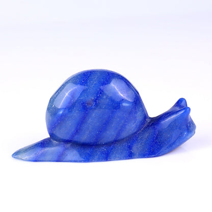Nicedony 4.1" Blue Aventurine Hand Carved Crystal Snail Sculpture - View 4