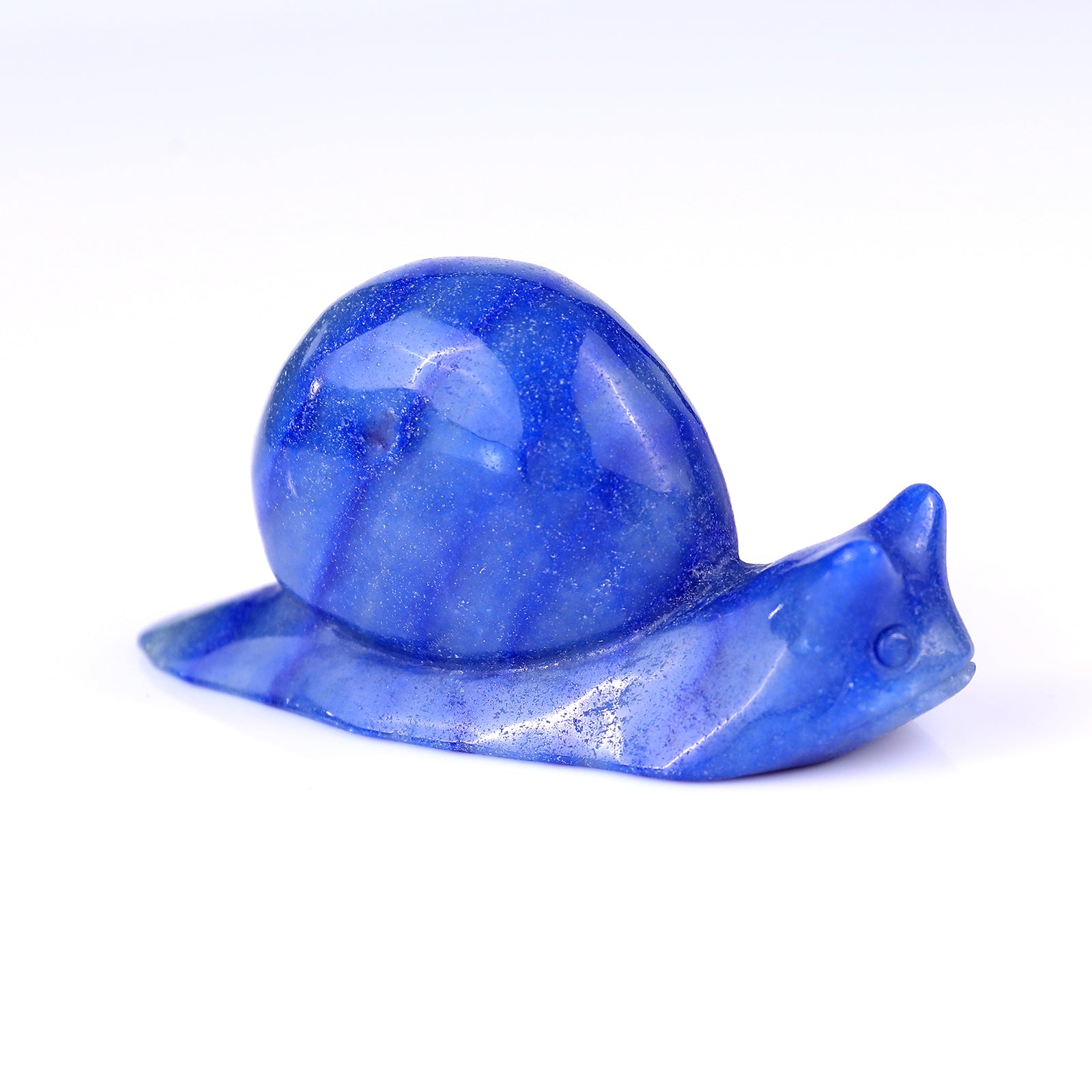 Nicedony 4.1" Blue Aventurine Hand Carved Crystal Snail Sculpture - View 2