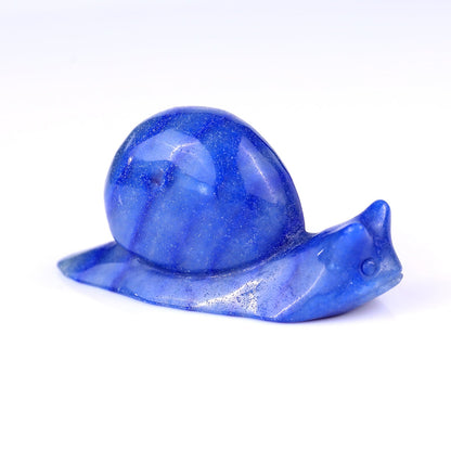 Nicedony 4.1" Blue Aventurine Hand Carved Crystal Snail Sculpture - View 2
