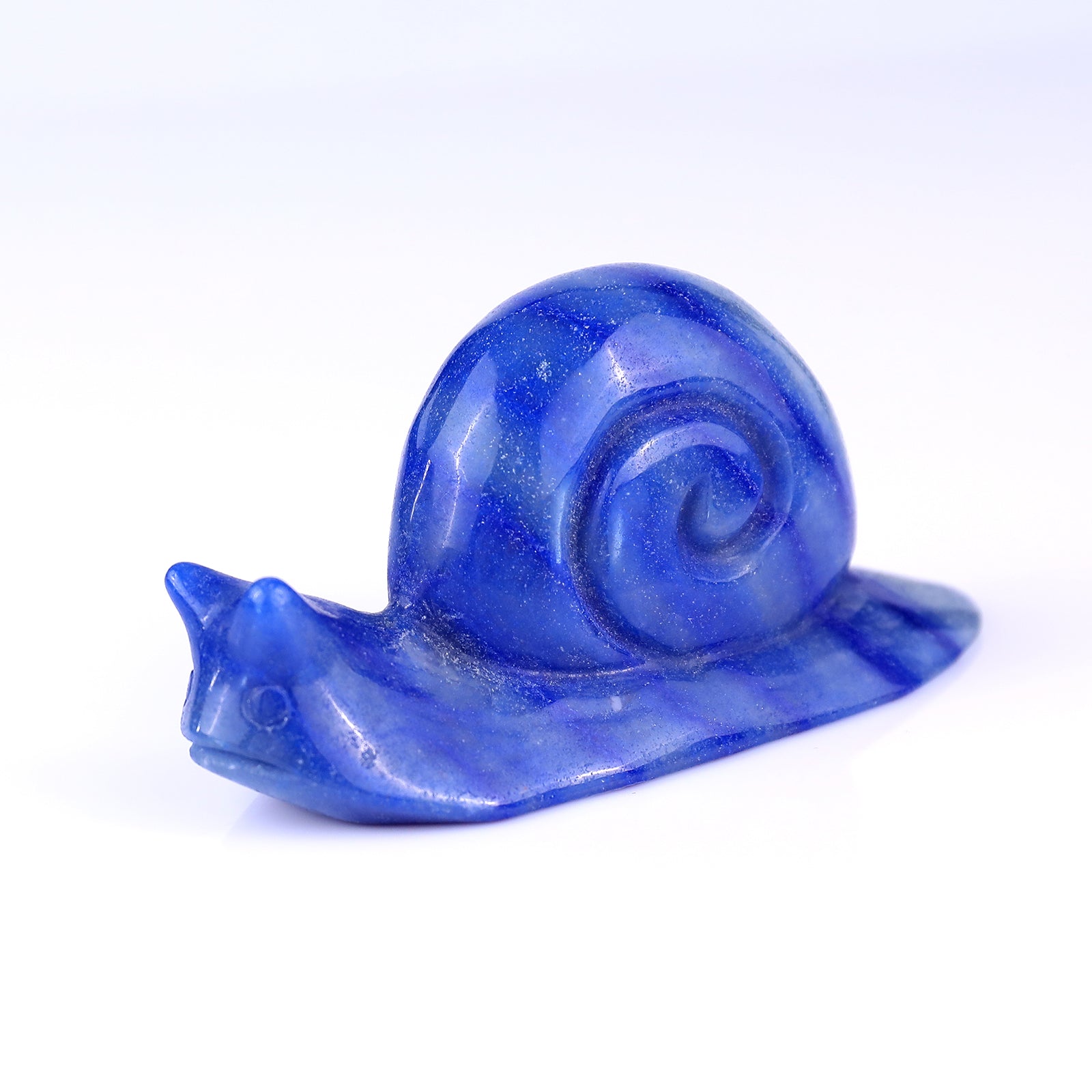 Nicedony 4.1" Blue Aventurine Hand Carved Crystal Snail Sculpture