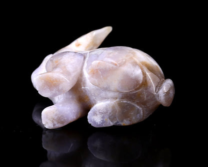 Nicedony 4.1" Blue Chalcedony Hand Carved Crystal Rabbit Sculpture - View 6