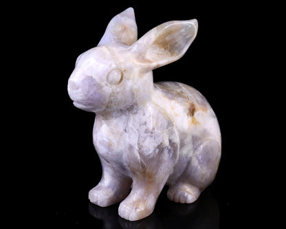 Nicedony 4.1" Blue Chalcedony Hand Carved Crystal Rabbit Sculpture - View 7