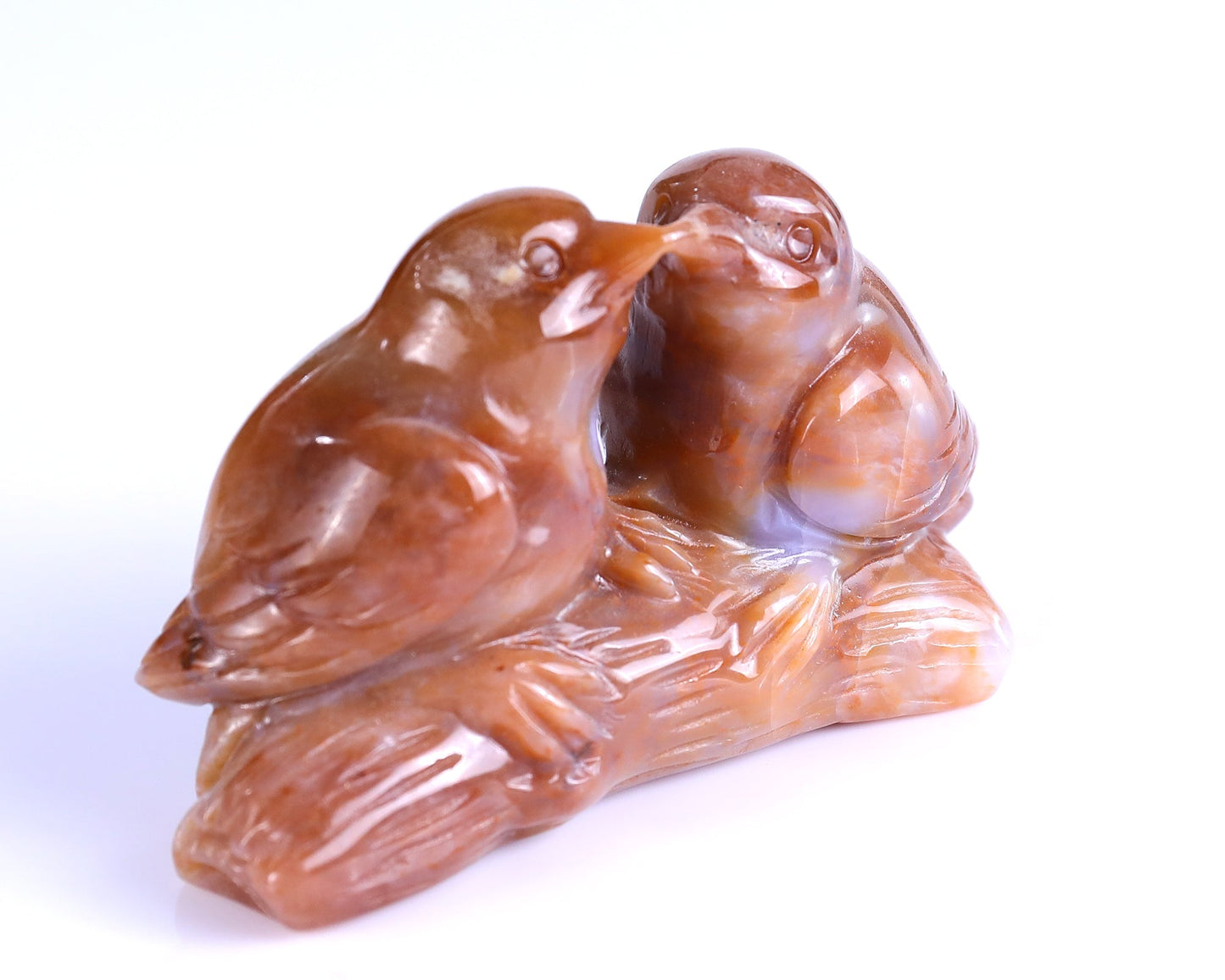 Nicedony 4.1" Chalcedony Hand Carved Crystal Birds Sculpture - View 30