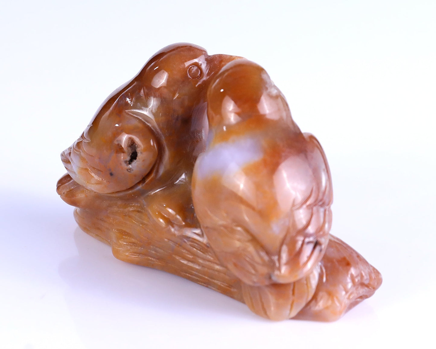 Nicedony 4.1" Chalcedony Hand Carved Crystal Birds Sculpture - View 32