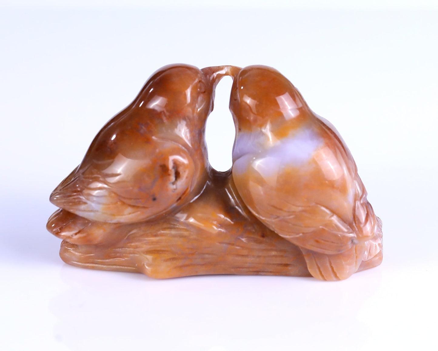 Nicedony 4.1" Chalcedony Hand Carved Crystal Birds Sculpture - View 33