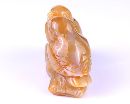Nicedony 4.1" Chalcedony Hand Carved Crystal Birds Sculpture - View 5