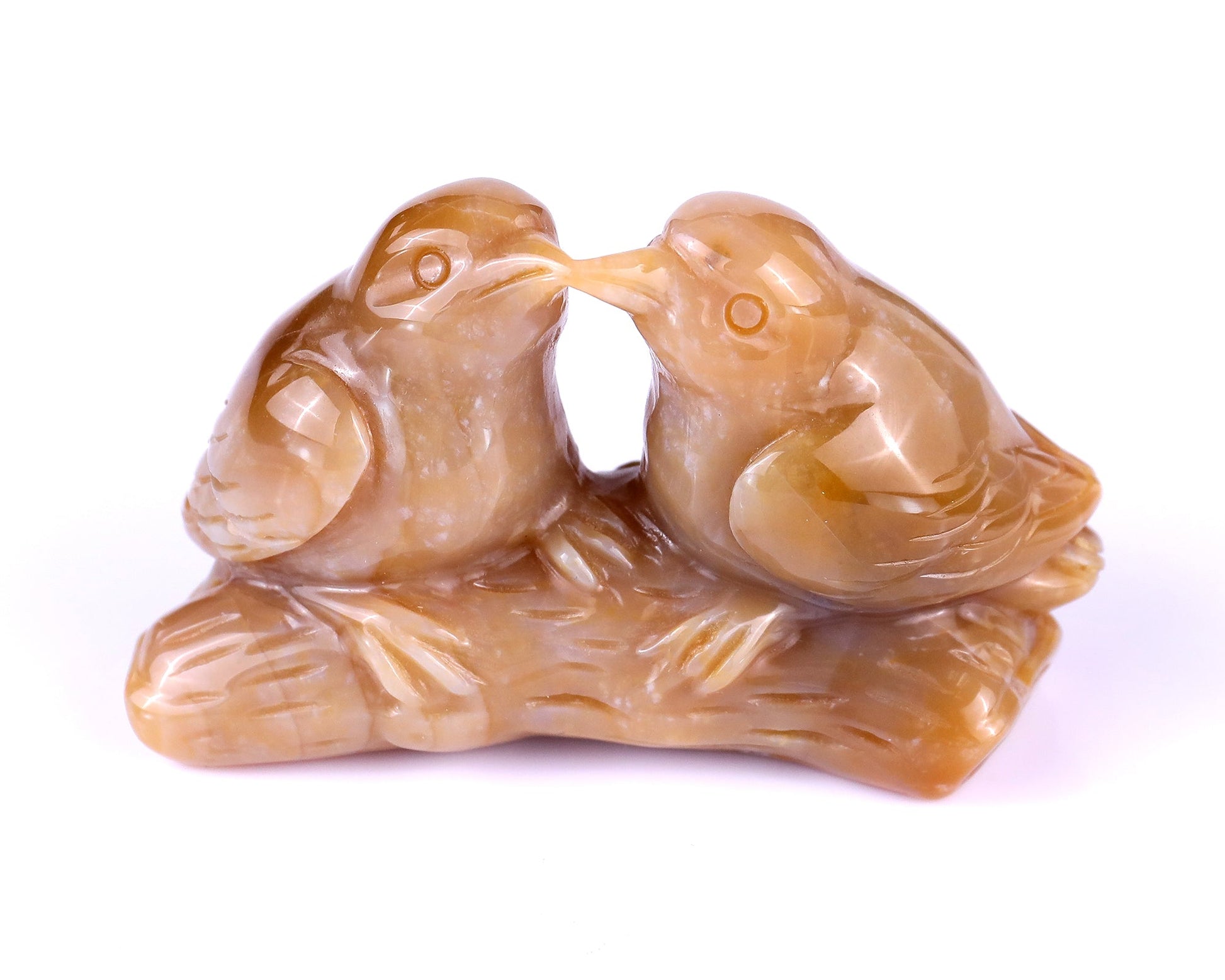 Nicedony 4.1" Chalcedony Hand Carved Crystal Birds Sculpture - View 19