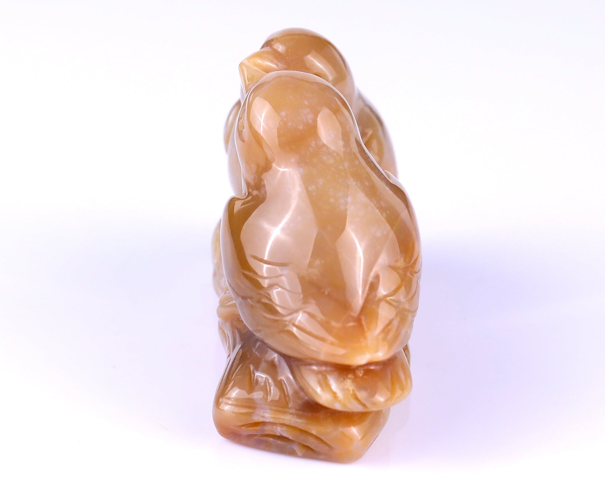 Nicedony 4.1" Chalcedony Hand Carved Crystal Birds Sculpture - View 15