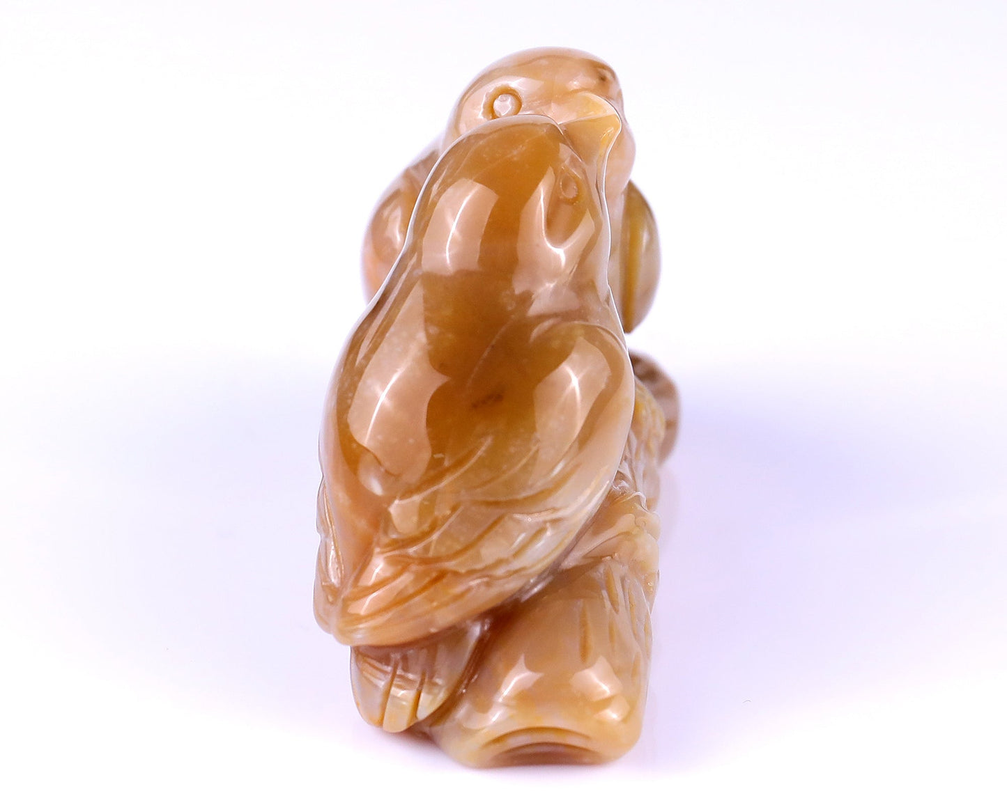 Nicedony 4.1" Chalcedony Hand Carved Crystal Birds Sculpture - View 13