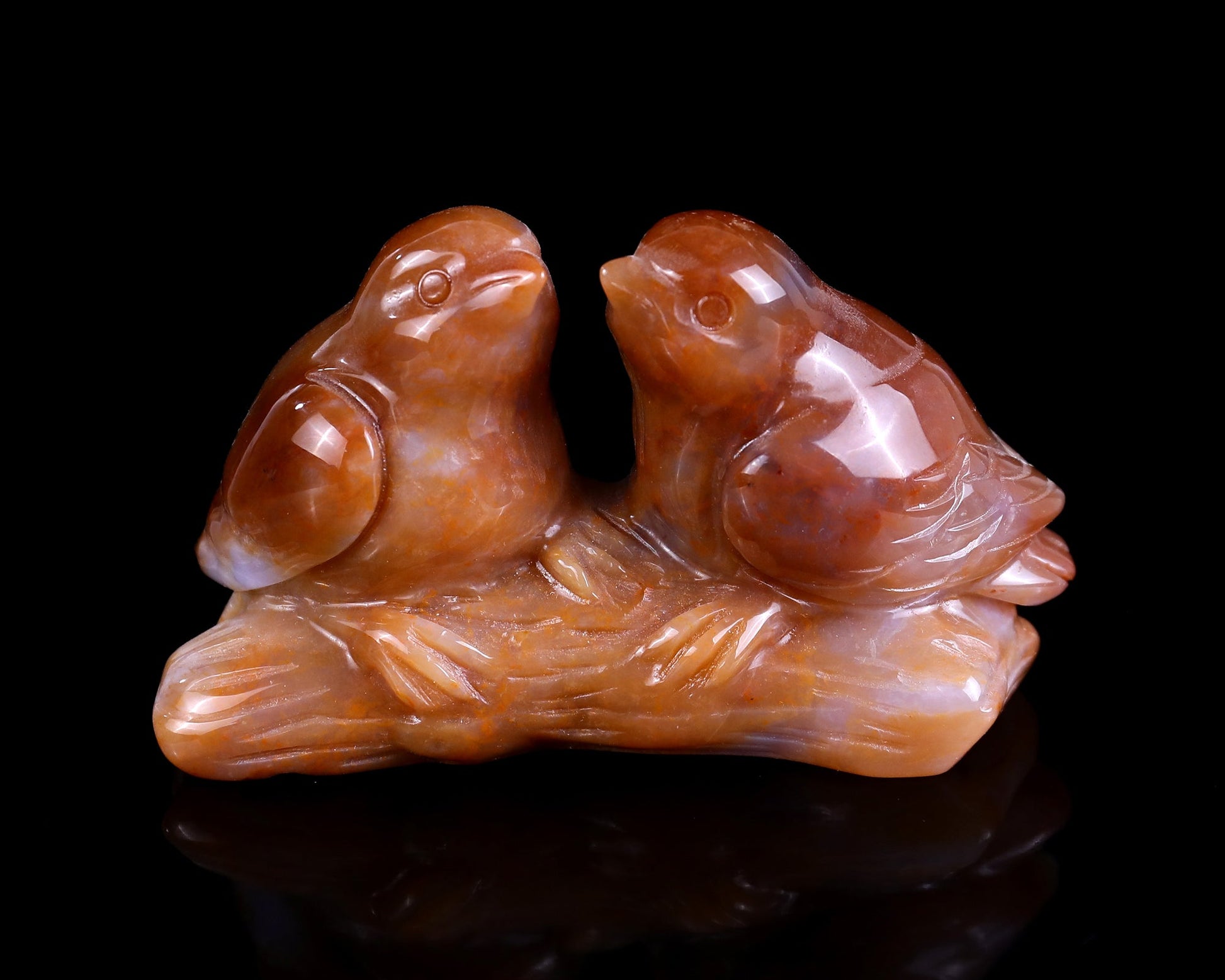 Nicedony 4.1" Chalcedony Hand Carved Crystal Birds Sculpture - View 20