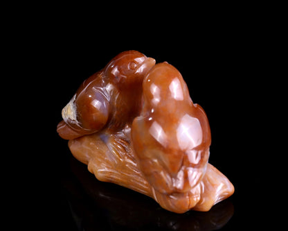 Nicedony 4.1" Chalcedony Hand Carved Crystal Birds Sculpture - View 23