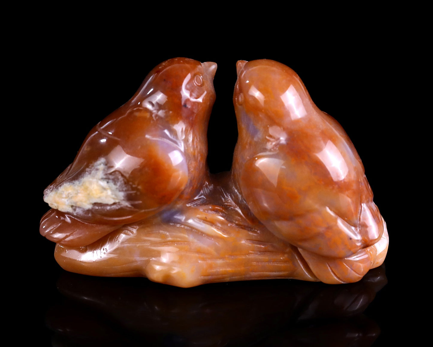 Nicedony 4.1" Chalcedony Hand Carved Crystal Birds Sculpture - View 24