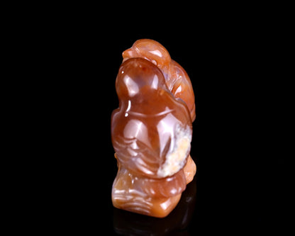 Nicedony 4.1" Chalcedony Hand Carved Crystal Birds Sculpture - View 26