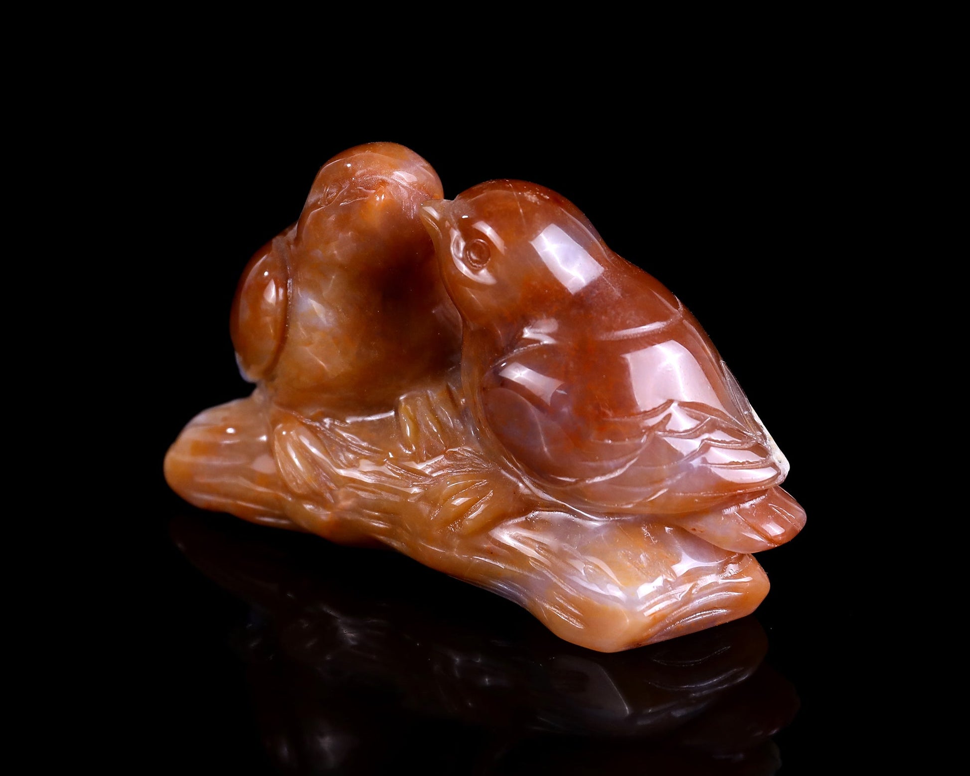 Nicedony 4.1" Chalcedony Hand Carved Crystal Birds Sculpture - View 28