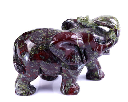 Nicedony 4.1" Dragon Blood Jasper Hand Carved Elephant Sculpture - View 3