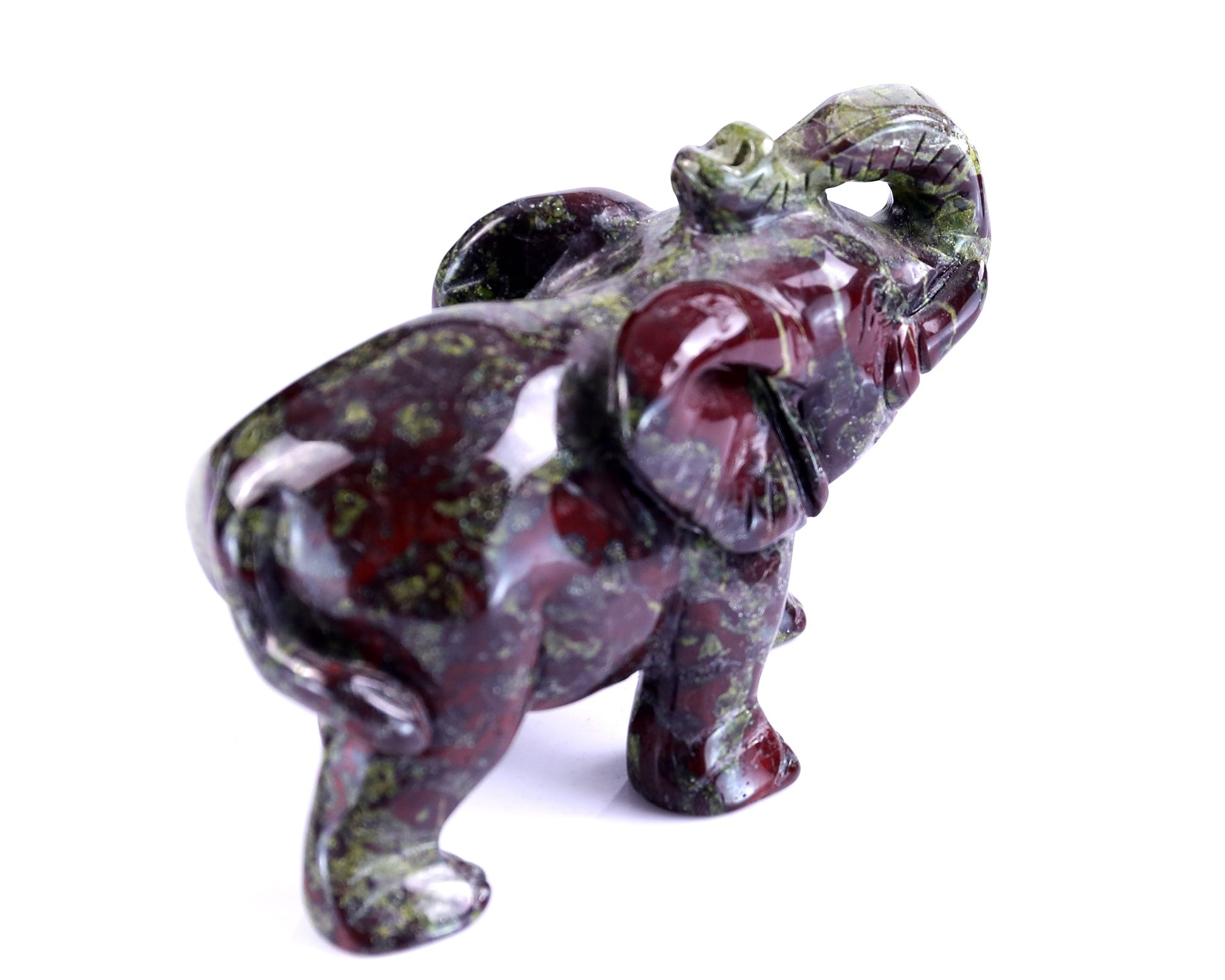 Nicedony 4.1" Dragon Blood Jasper Hand Carved Elephant Sculpture - View 4
