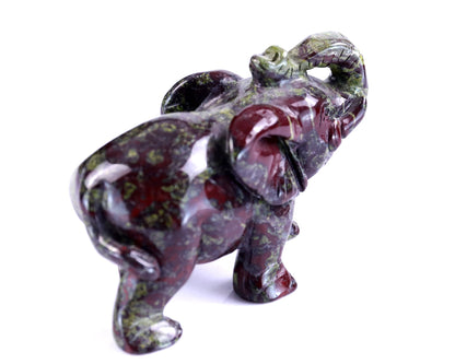 Nicedony 4.1" Dragon Blood Jasper Hand Carved Elephant Sculpture - View 4